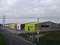 Thumbnail for File:Multi-coloured building on Lamson Road - geograph.org.uk - 3219538.jpg