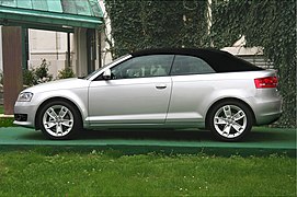 Audi A3 (8P7) Cabriolet from 2008 with closed roof, side view