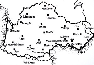 La carte des villes d'Occitanie