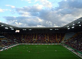 Hoofdtribune van het DDV-Stadion