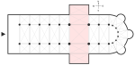 Tvärskepp (nordlig korsarm, korsmitt, sydlig korsarm)