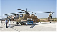 An AH-64A Apache Peten of 190 Squadron "Magic Touch" of Ramon on display