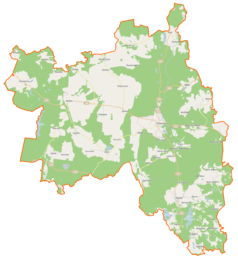 Mapa konturowa gminy Polanów, w centrum znajduje się punkt z opisem „Nadbór”