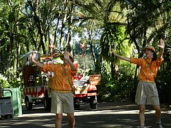 Parade through the park.