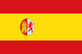 The flag of the First Spanish Republic, a charged horizontal triband.