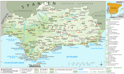 Map of Andalusia