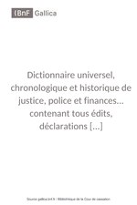 Thumbnail for File:Dictionnaire universel chronologique et historique de justice, police et finances, tome 2.pdf