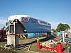 A portion of an experimental hovertrain develeoped in the United Kingdom, preserved and on display in 2007