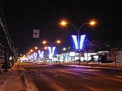 Le boulevard en hiver, à l'est de la rue Lise.