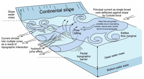 Identifying the current core, eddies and strands within a deep-water mass [38][28]