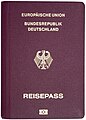 Até 01 de Março de 2017 Capa de um passaporte da República Federal da Alemanha (Comunidade Europeia)