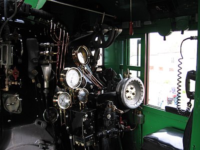 The engineer's side of No. 2816's cab