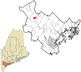 Location in Cumberland County and the state of Maine.