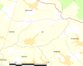 Mapa obce Aix-en-Pévèle