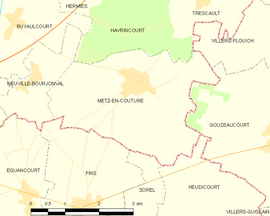 Mapa obce Metz-en-Couture