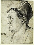 Thumbnail for File:Dürer, Profilbildnis des Willibald Pirckheimer, 1503, Kohle, 28,2 x 20,8 cm (SMB).jpg