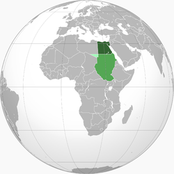 zöld: Egyiptomi Szultánság világoszöld: Angol–egyiptomi Szudán (kondomínium) Legvilágosabb zöld: 1919-ben Olasz-Észak-Afrikának átadott terület