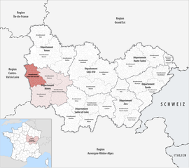 Location within the region Bourgogne-Franche-Comté