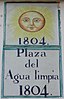 Rótulo de la plaza Agua Limpia, 1 (Segorbe)