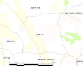 Mapa obce Lamazère