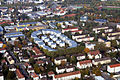 Luftbild von Südosten: Nordstadt mit der Wohnanlage Stadion, dahinter der Schulkomplex und rechts oben im Bildrand das Grüttpark-Stadion