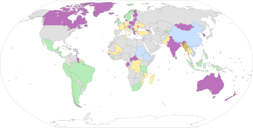 Map combining the two above: countries that have or had women as head of state or government