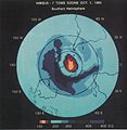 Image 43A team of British researchers found a hole in the ozone layer forming over Antarctica, the discovery of which would later influence the Montreal Protocol in 1987. (from Environmental science)