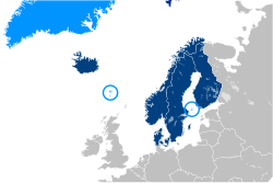 Mapa členských států Severské rady