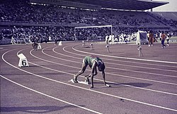 ASC Leiden - Rietveld Collection - Nigeria 1970 - 1973 - 01 - 090 Pan African Games Lagos January 7-18, 1973. Runners in the starting position on courts in the stadium - Lagos.jpg