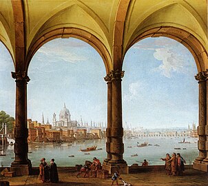 St Paul's viewed from a loggia (c. 1748) by Antonio Joli who also worked in Venice.