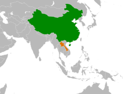 Peta memperlihatkan lokasiChina and Laos