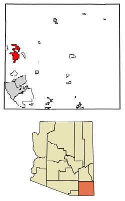 Location within Cochise County and Arizona