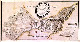 Plattegrond van Fort Trincomalee uit 1782, gemaakt door de Fransen bij hun kortstondige bezetting