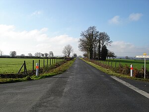 La route départementale 36 à Sainte-Sévère-sur-Indre en 2012.