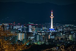 清水寺から見た京都市都心部の夜景