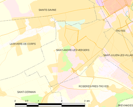 Mapa obce Saint-André-les-Vergers