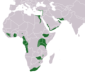 Aire de répartition de la Roussette d'Égypte