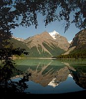 Reflection of Whitehorn mountain in Kinney Lake