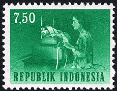 Stamp of Indonesia - 1964 - Colnect 260559 - Teletypist.jpeg