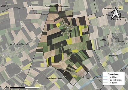 Carte orthophotographique de la commune en 2016.