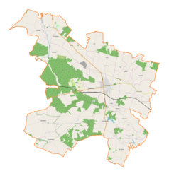 Mapa konturowa gminy Chmielnik, po prawej znajduje się punkt z opisem „Lubania”