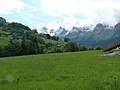 La chaîne des Aravis vue du Grand-Bornand