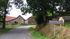 The D205 road into Espeyroux