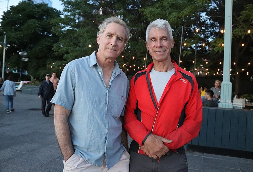 A couple at the 2021 NYC Pride March