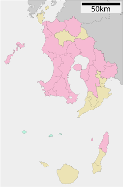 鹿児島県立鴨池陸上競技場の位置（鹿児島県内）