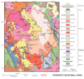 Image 2 Cathedral Peak Granodiorite Map: Grandiose, based on a map by the United States Geological Survey A geological map of Yosemite National Park (full size), showing the Cathedral Peak Granodiorite, the largest unit in the Tuolumne Intrusive Suite, which in turn is the largest granitic suite in the park.      Cathedral Peak Granodiorite      Rest of the Tuolumne Intrusive Suite More selected pictures