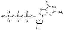 Estructura quimica de la desoxiguanosina trifosfat