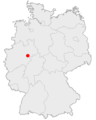 Lage der Stadt Warstein in Deutschland Location of the City of Warstein in Germany