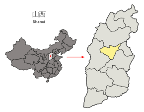 Lage Taiyuans in Shanxi