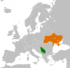 Location map for Serbia and Ukraine.